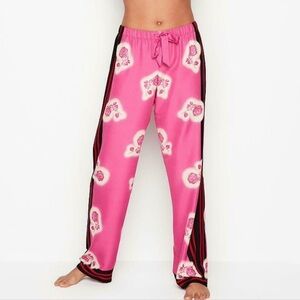 Victoria’s Secret Large Pink Satin Flowy Floral Lounge Pants